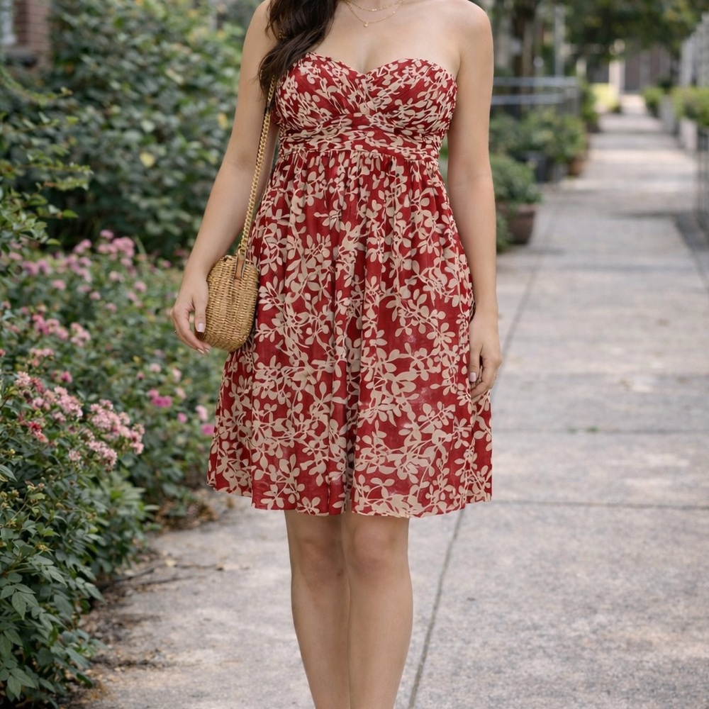 Donna Ricco Strapless Floral Mini Dress | Summer Party Dress | Petite